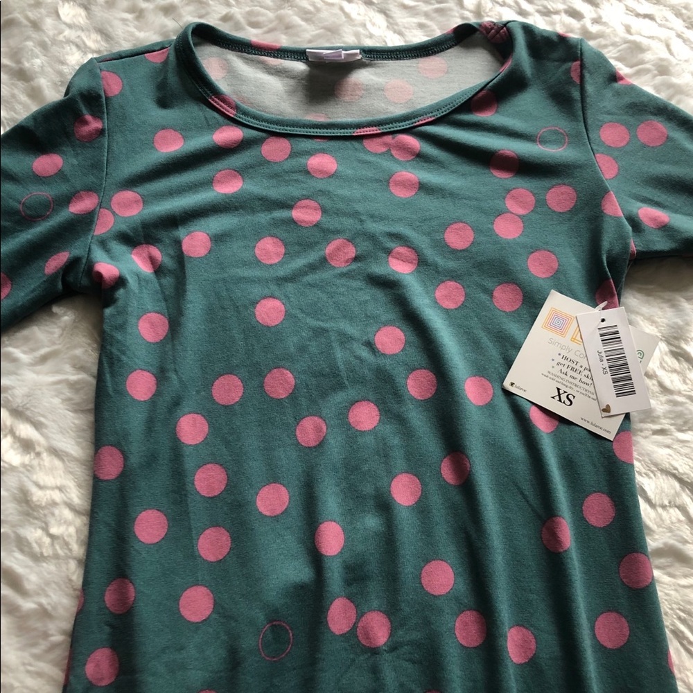NWT XS LuLaRoe Julia Polka Dot’s